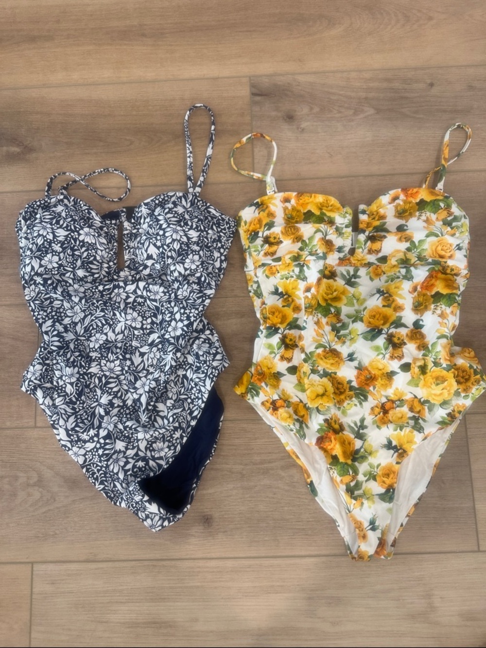 Onia Women's One-Piece Swimsuits - Navy Floral & Yellow Rose Print